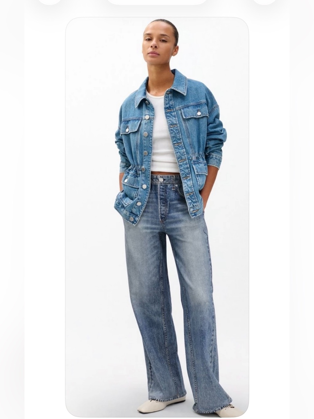 rag & bone Miramar Light Blue Wide-Leg Sweatpant Jeans